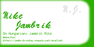 mike jambrik business card